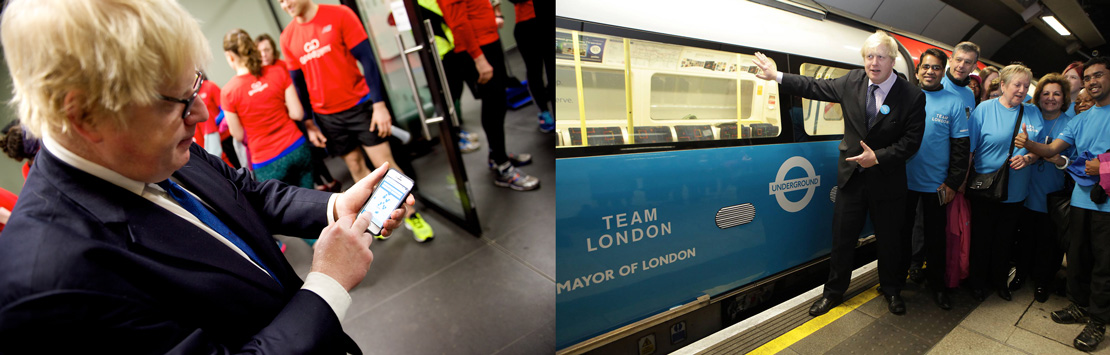 Mayor Johnson using app